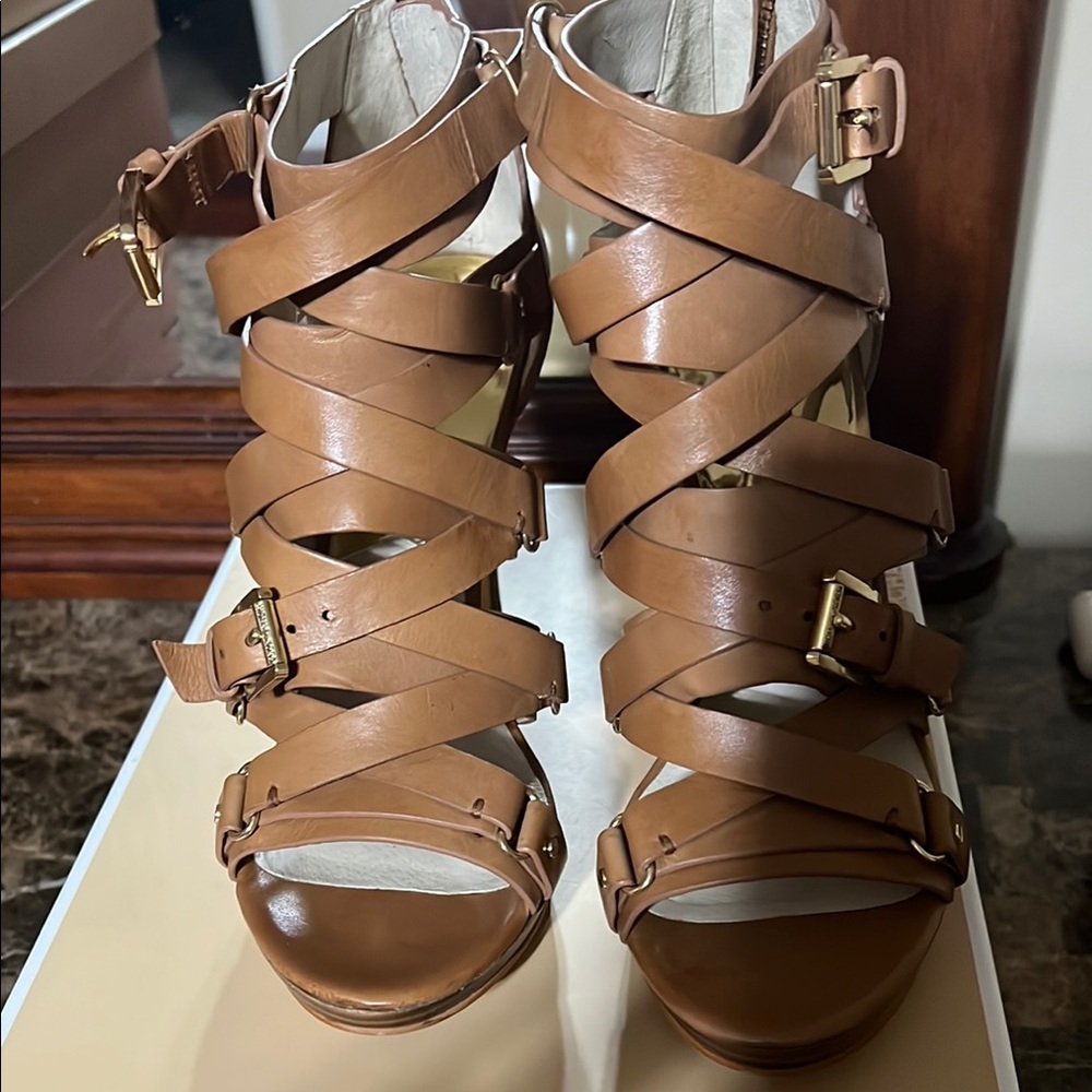 MICHAEL Michael Kors Tan Strappy Heels